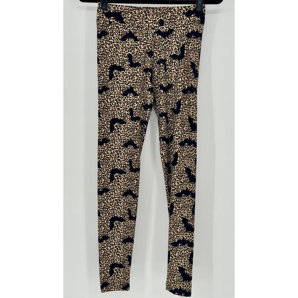 HALLOWEEN!!! Chances R Cheetah Bat print leggings Women Size S NWT - Picture 2 of 5
